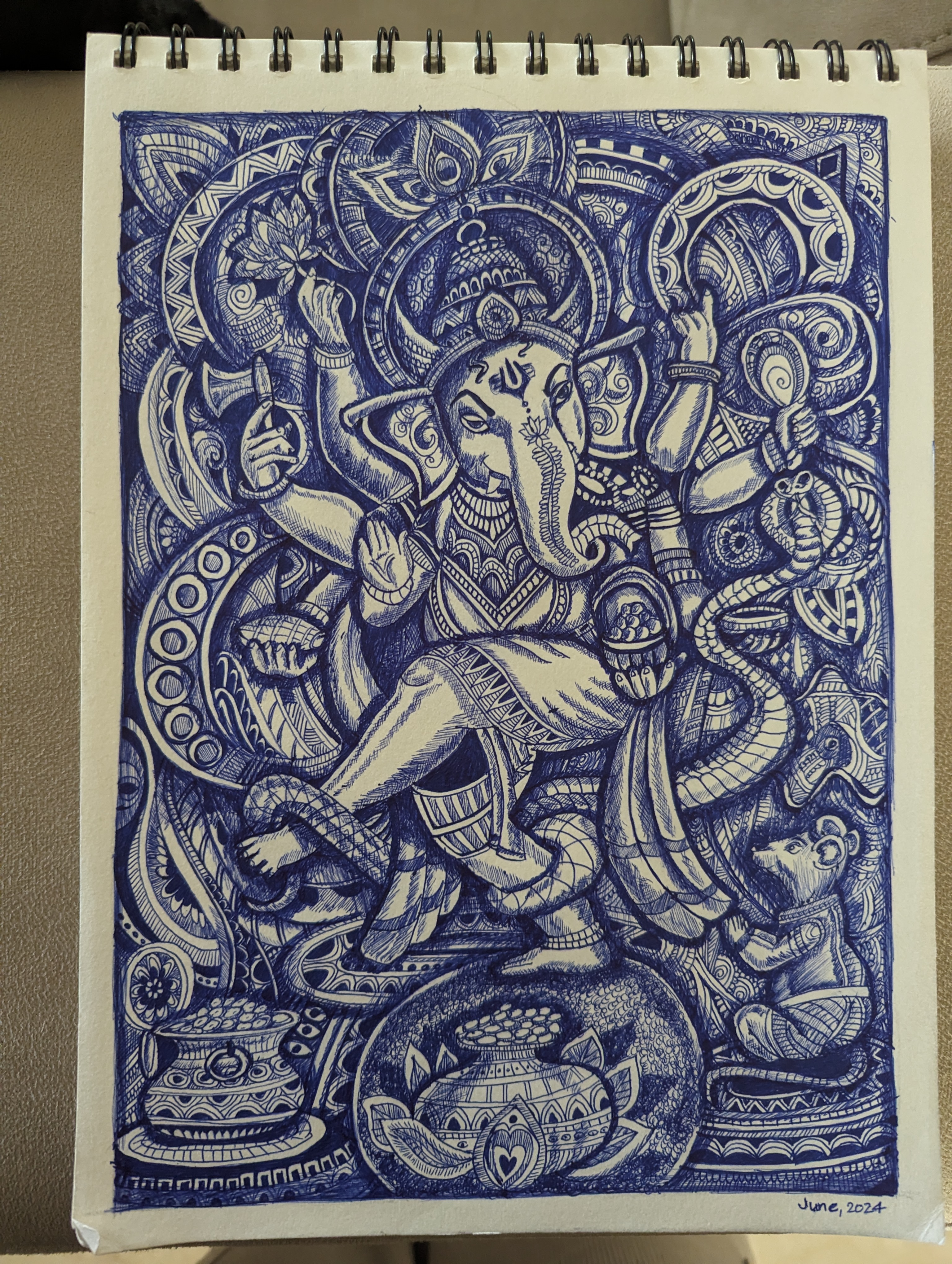 Painting 6: Ganesha (Zentangle Art)