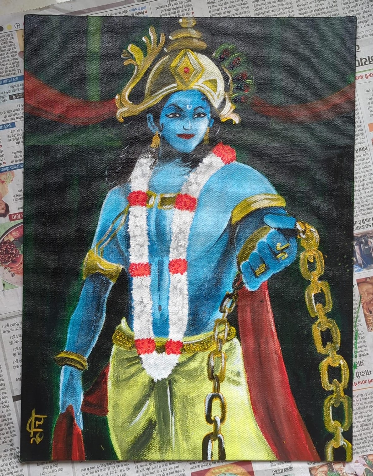 Painting 7: Krishna ki Chetavani from Rashmirathi